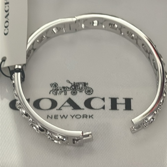 Coach signature silver hinged bangle - Picture 4 of 5